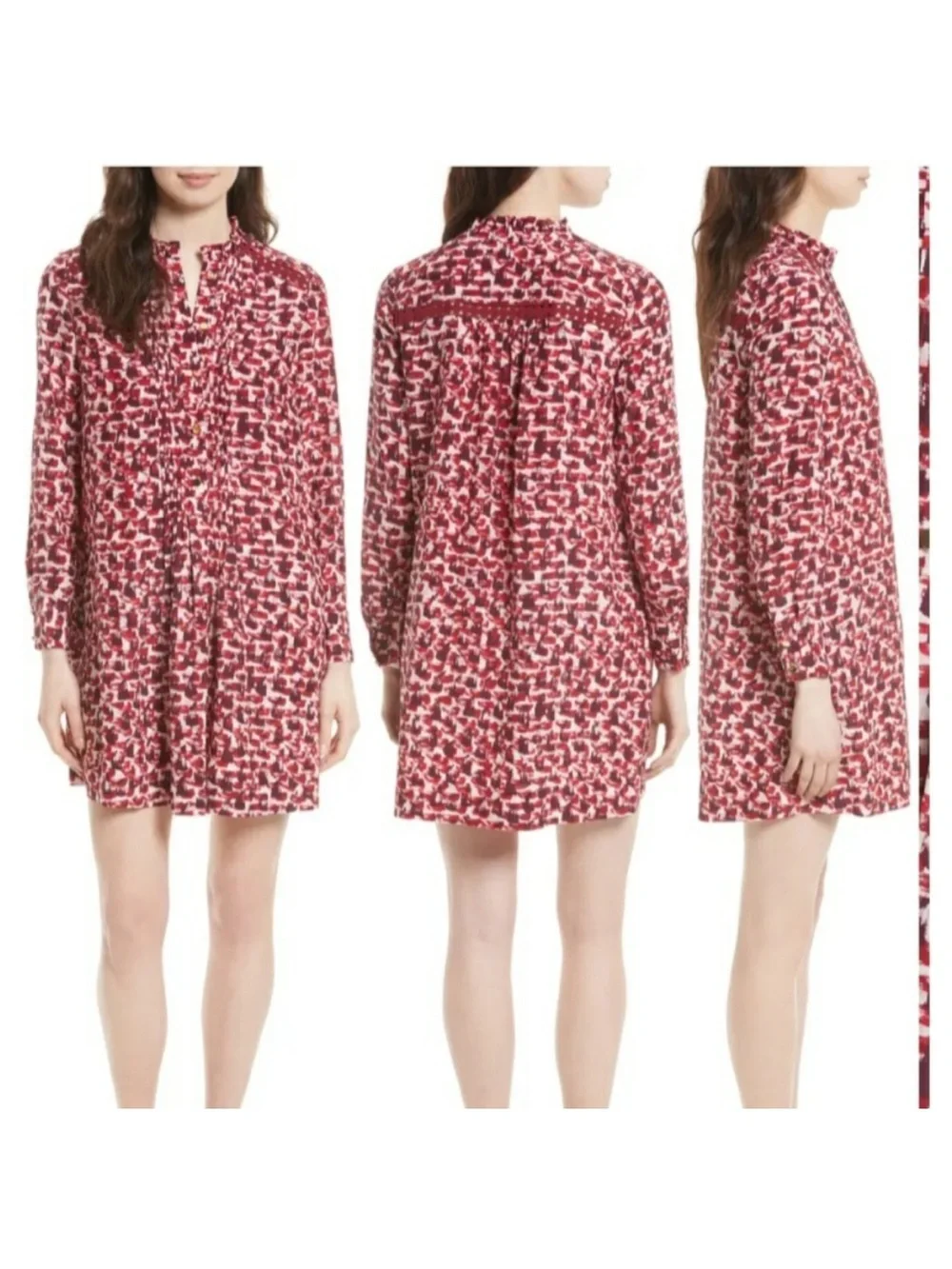 Kate Spade Print Brushed Silk Swing Dress Small